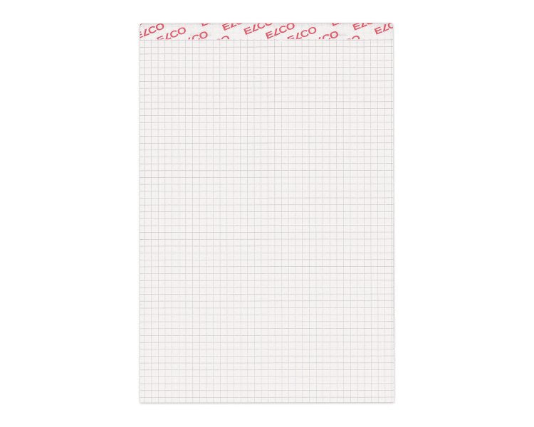 Elco Notizblock, A5, kariert (4 mm), geheftet, 100 Blatt, perforiert, 70 g/m² – weiss