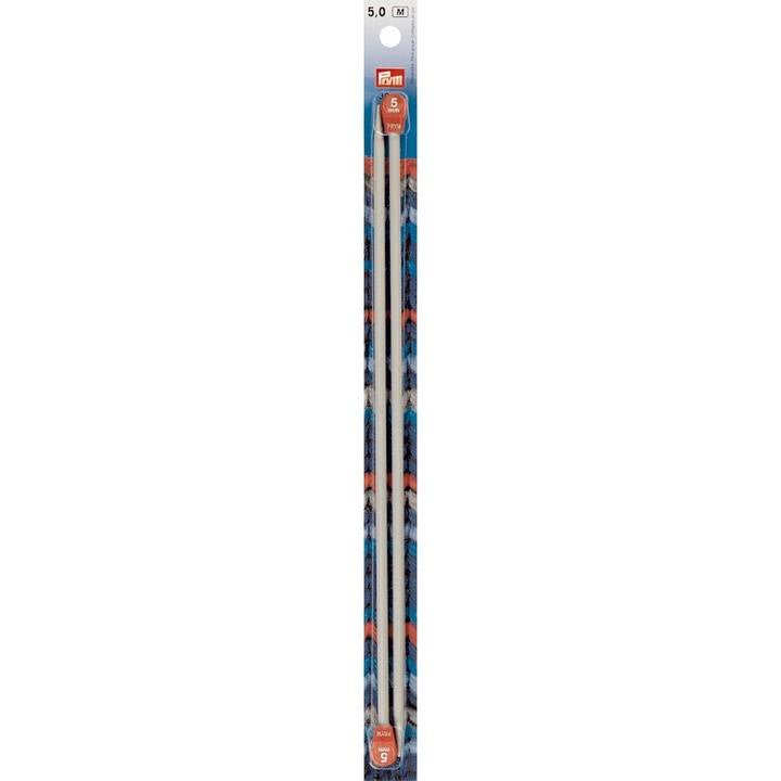 Prym 191456 Jackenstricknadel Grau – 5 mm, 30 cm, Aluminium, 2 Stk.