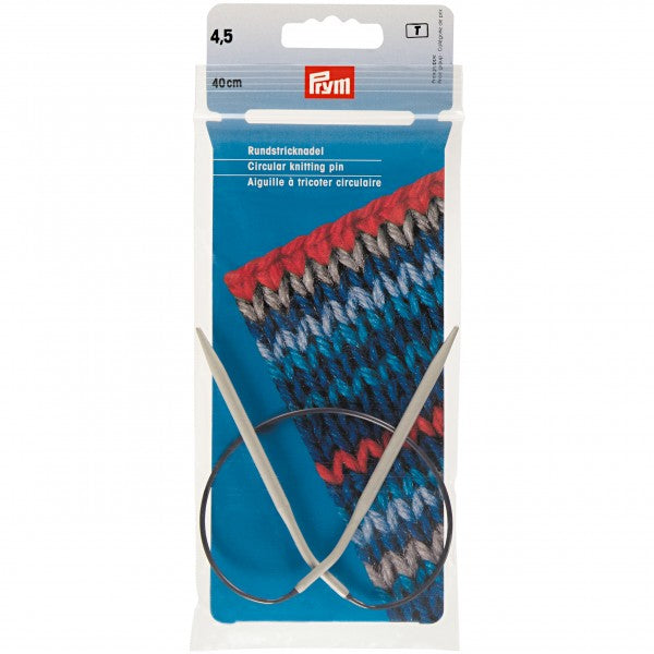Prym Rundstricknadel Grau – 4,5 mm, 40 cm, Aluminium
