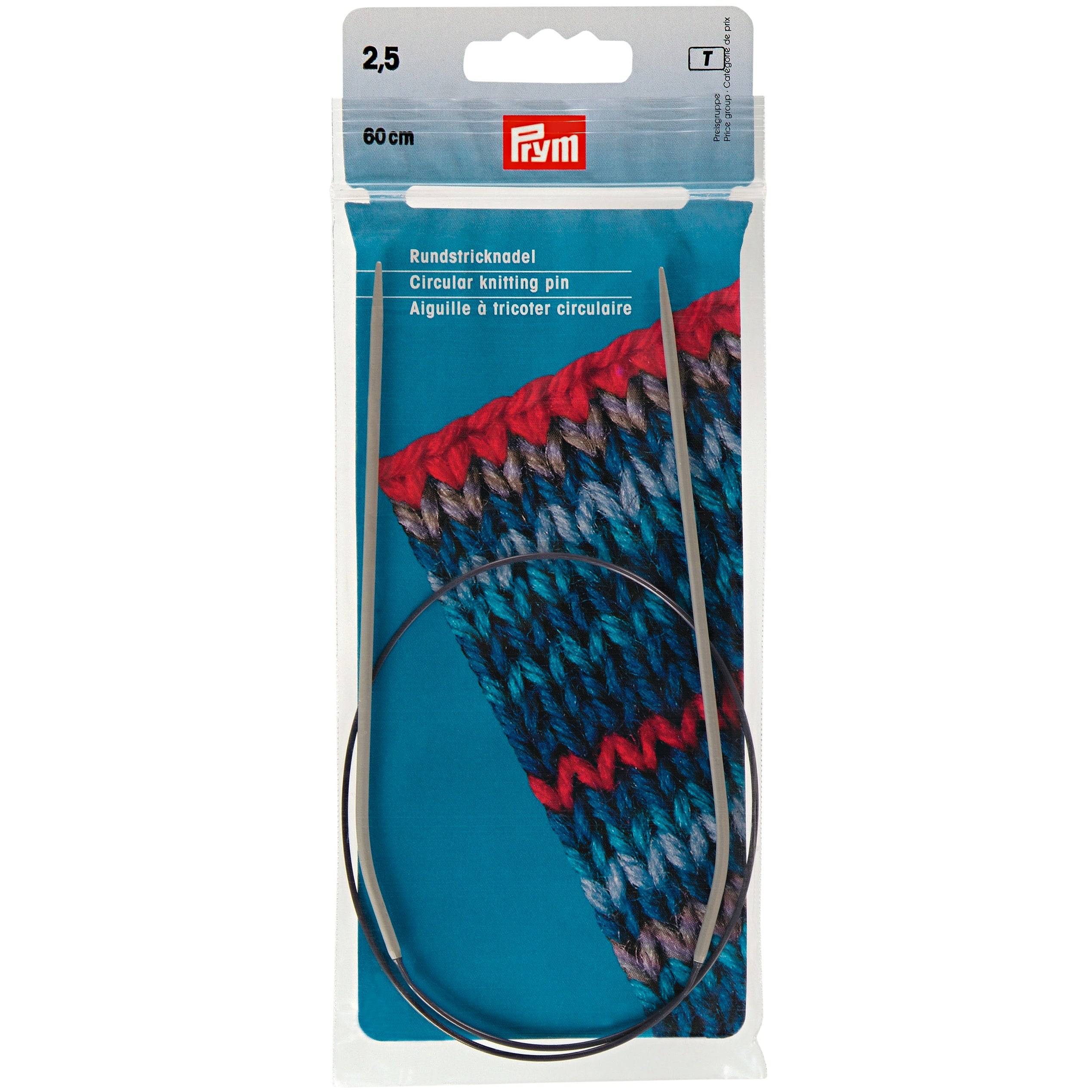 Prym Rundstricknadel Grau – Nadel 2,5 mm, 60 cm, Aluminium