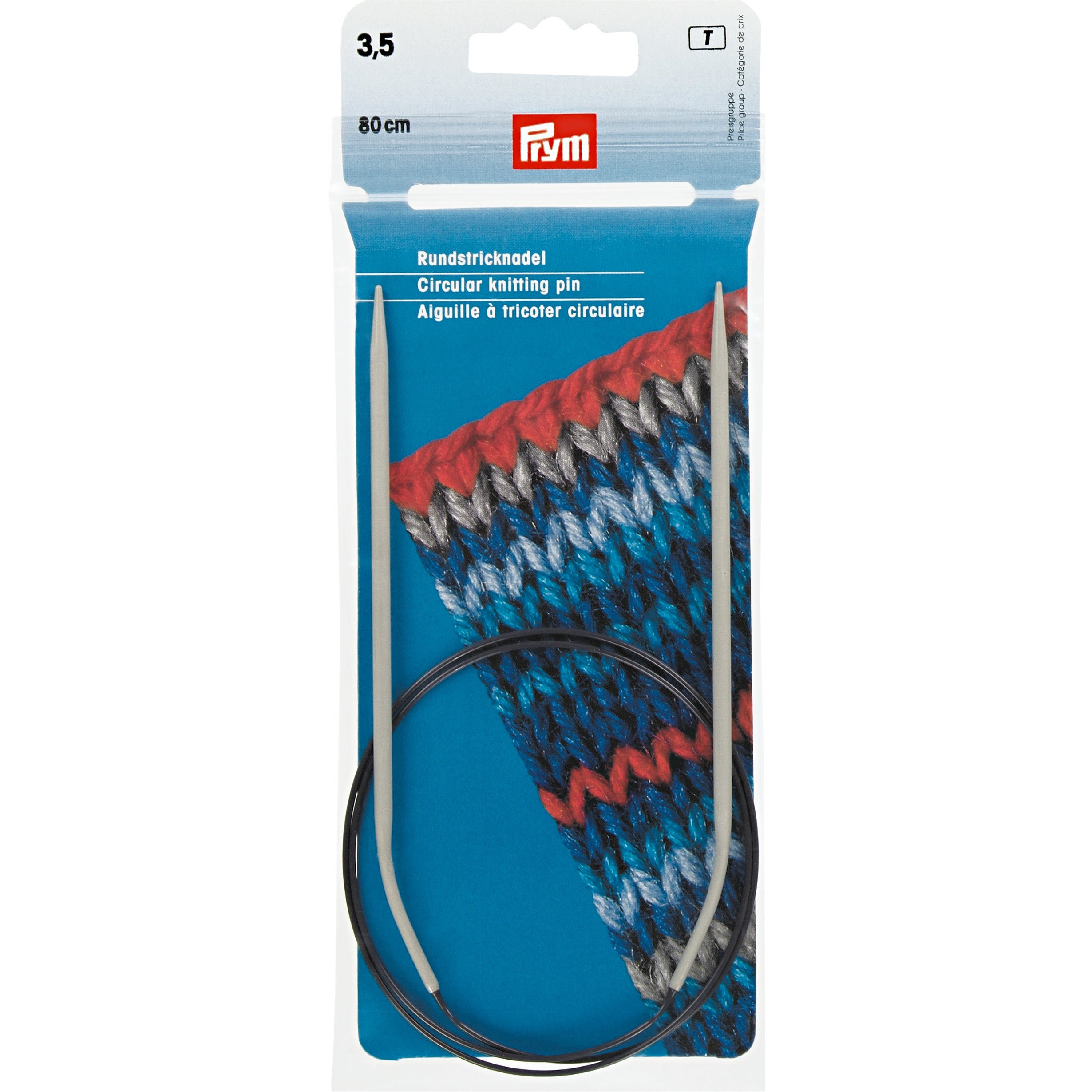 Prym Rundstricknadel Grau – 3,5 mm, 80 cm, Aluminium