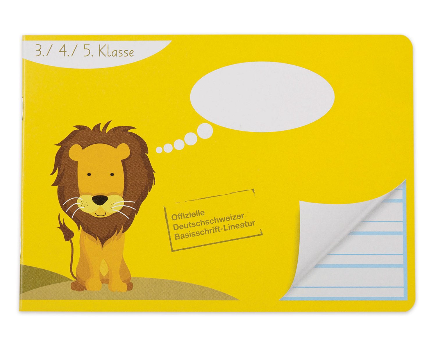 Elco Basisschrift Schulheft – A5 quer – liniert – 24 Blatt – 90 g/m² – abgerundete Kanten, Gelb, FSC