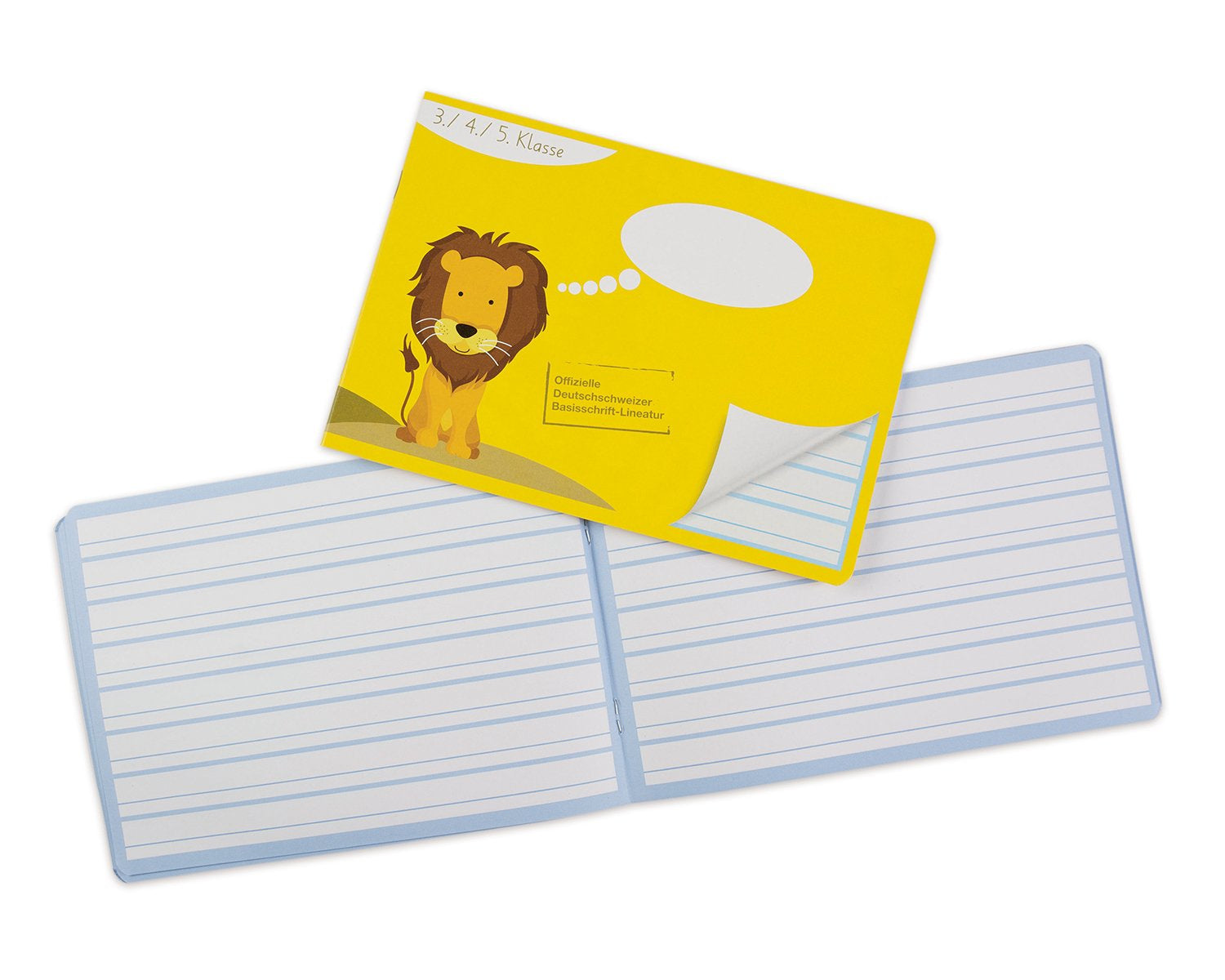 Elco Basisschrift Schulheft – A5 quer – liniert – 24 Blatt – 90 g/m² – abgerundete Kanten, Gelb, FSC