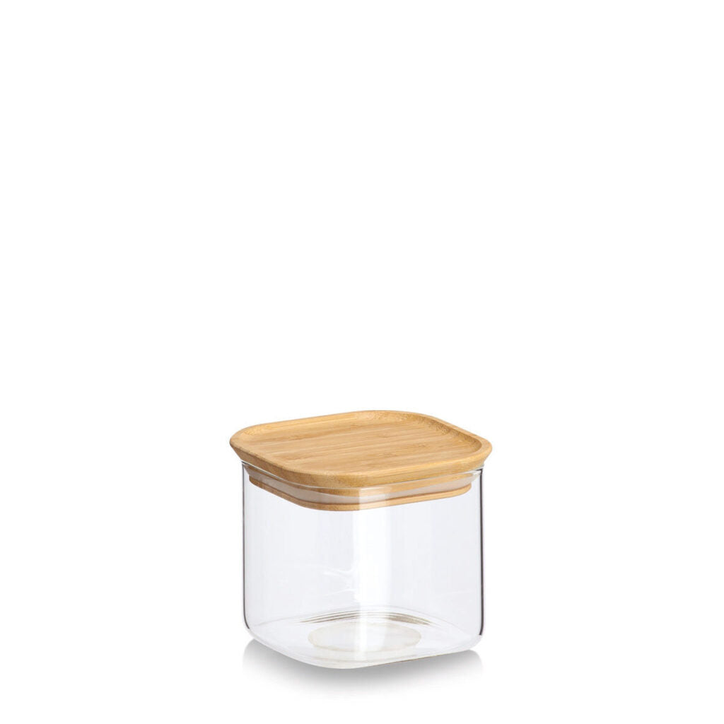 Zeller Present Vorratsdose 5,9 l, Glas (Borosilikat)/Bambus, transparent/braun