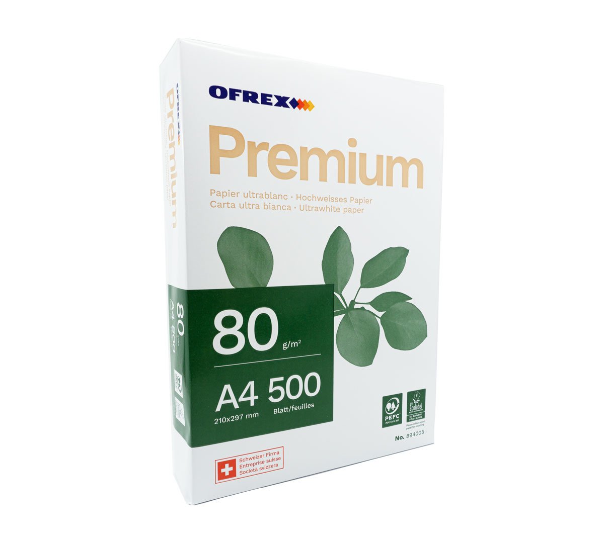 Ofrex Premium Kopierpapier – A4, weiss, 80g/m², 2'500 Blatt, PEFC