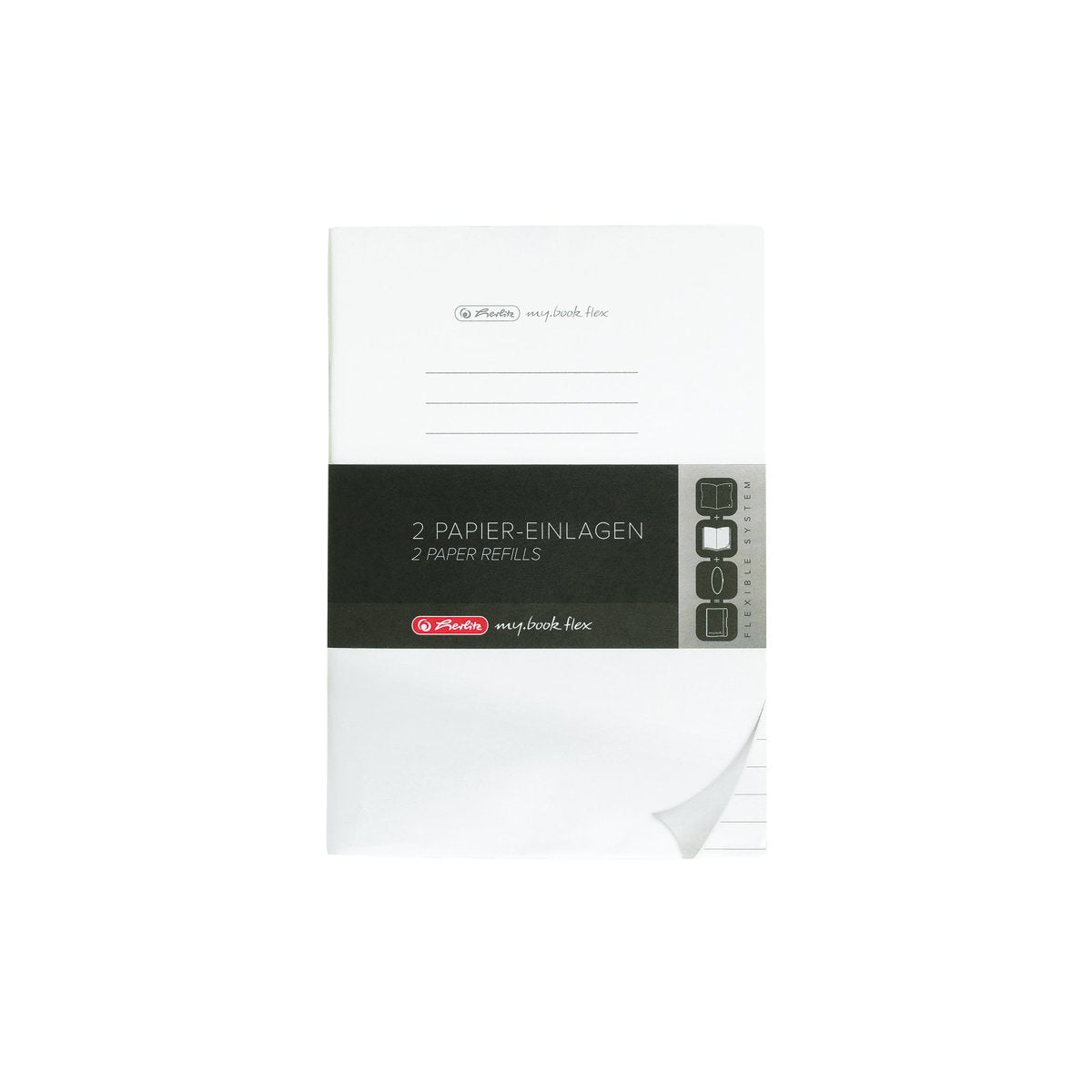 Herlitz Ersatzzettel – A4 – liniert – 80 Blatt – 80 g/m², abgerundete Ecken, holzfreies Papier, weiss