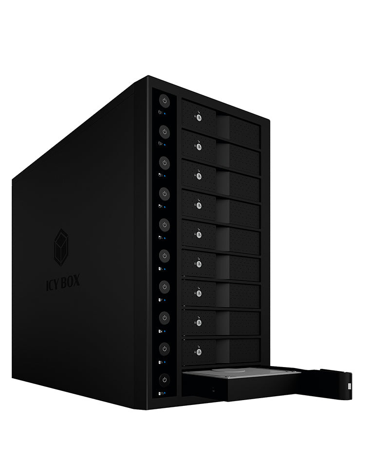 ICY BOX IB-3810-C31 – 10-Bay HDD-Gehäuse – USB 3.2 Gen 2 (10 Gbit/s), Hot-Swap, für 3,5" HDD, SATA III