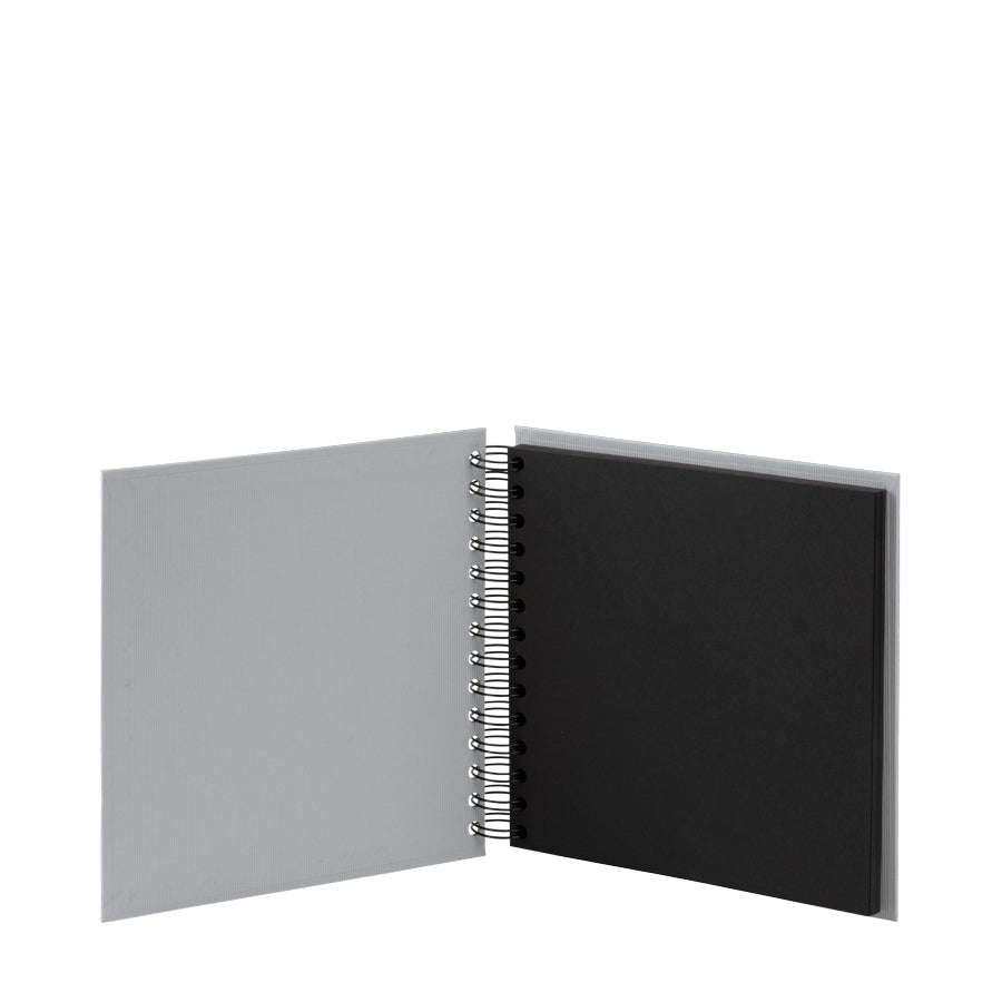 Rössler Fotobuch, Spiralbindung, 60 Seiten, Schwarz, 21 × 19,5 cm, Grau