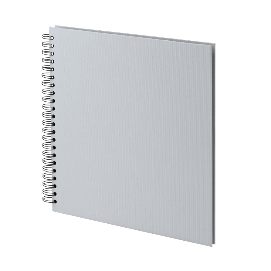 Rössler Fotobuch, Spiralbindung, 60 schwarze Seiten, 29 × 29 cm, Karton, Grau