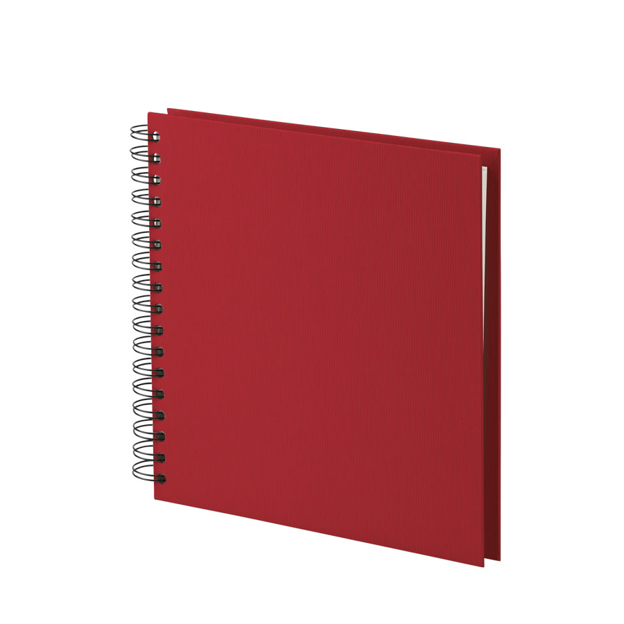 Rössler Fotoalbum – 23 × 23 cm, Spiralbindung, 60 Seiten, weisse Seiten, rot, für Fotos 23 × 23 cm