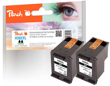 Peach 302XL Tintenpatronen-Multipack, 2er-Set (Kompatibel) – für HP DeskJet, Envy, OfficeJet