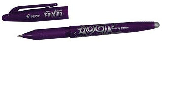 Pilot FriXion Ball – radierbarer Tintenroller mit Kappe, 0,7 mm, violett, für Linkshänder