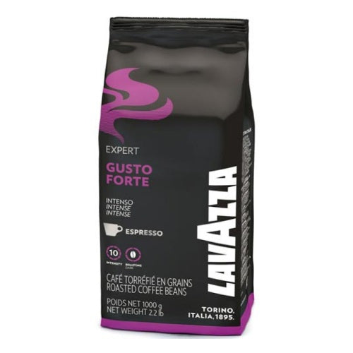 Lavazza Bohnenkaffee Gusto Forte – 1 kg – Arabica/Robusta – Dunkle Röststufe – Intensität 13