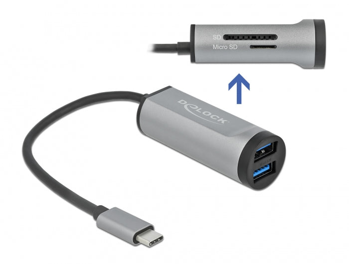DeLOCK Travel Kit 2 Easy Edition USB-Hub – USB-C, 3× USB-A, für Windows/Mac/ChromeOS