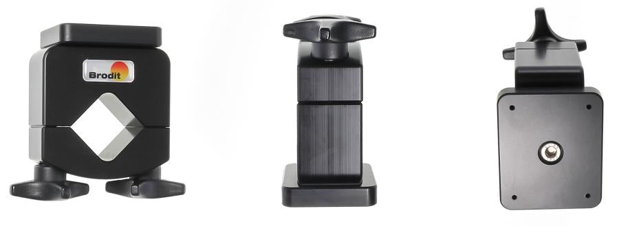 Brodit Tablet-Arm (Tischklemme) – für Rohr Ø 29–40 mm, Montageplatte 50×40 mm – Schwarz