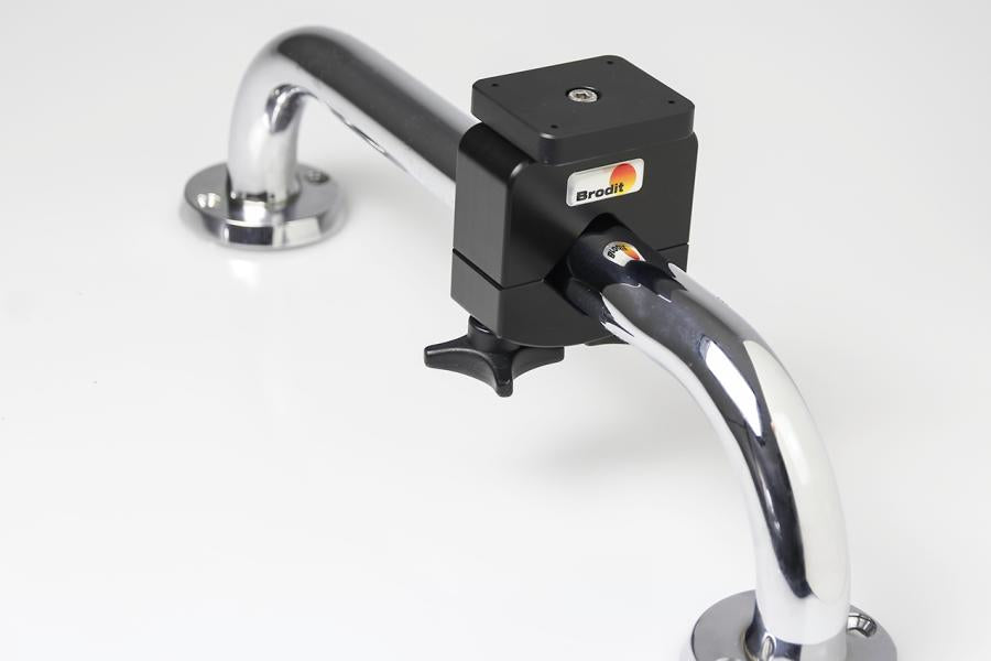 Brodit Tablet-Arm (Tischklemme) – für Rohr Ø 29–40 mm, Montageplatte 50×40 mm – Schwarz