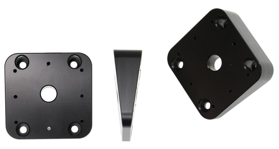 Brodit Geräteplatte 15° – Spezial-Zubehör – AMPS-Lochbild, Metall, 50×50 mm, 5–18 mm – Schwarz