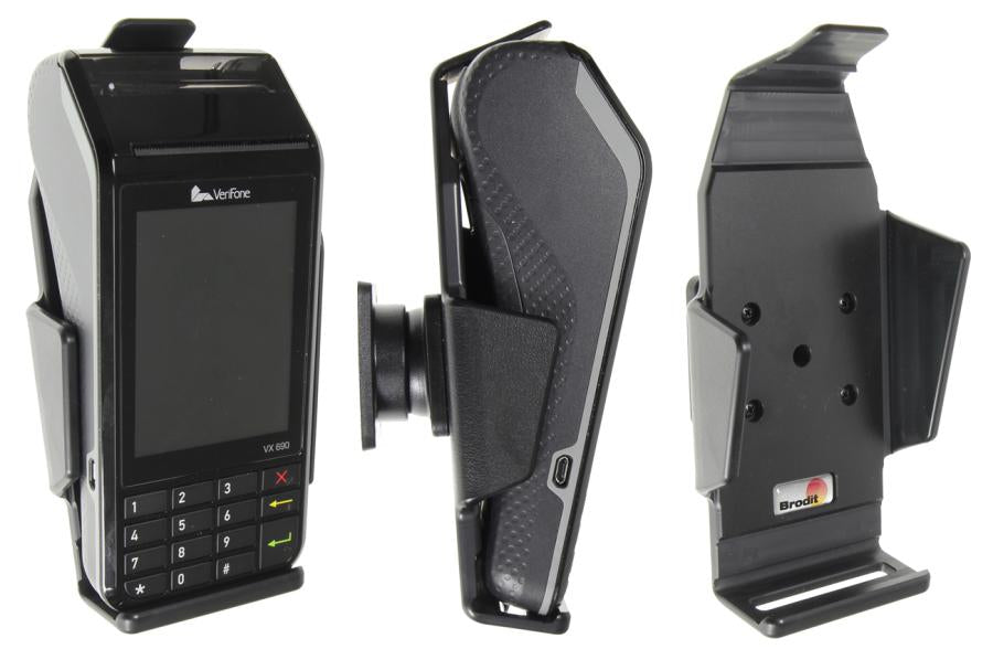 Brodit Payment-Halterung, Schraubbefestigung, neigbar, für VeriFone VX 690, Schwarz