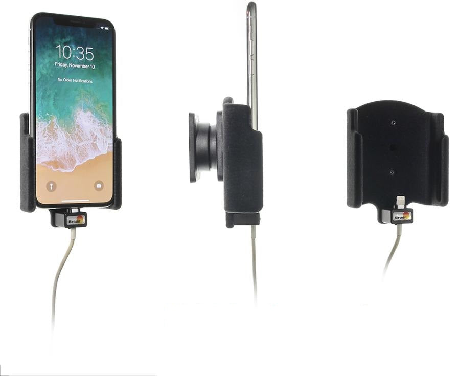 Brodit 515997 – Auto-Halterung – Schraubbefestigung – für Apple iPhone X, iPhone Xs – Schwarz