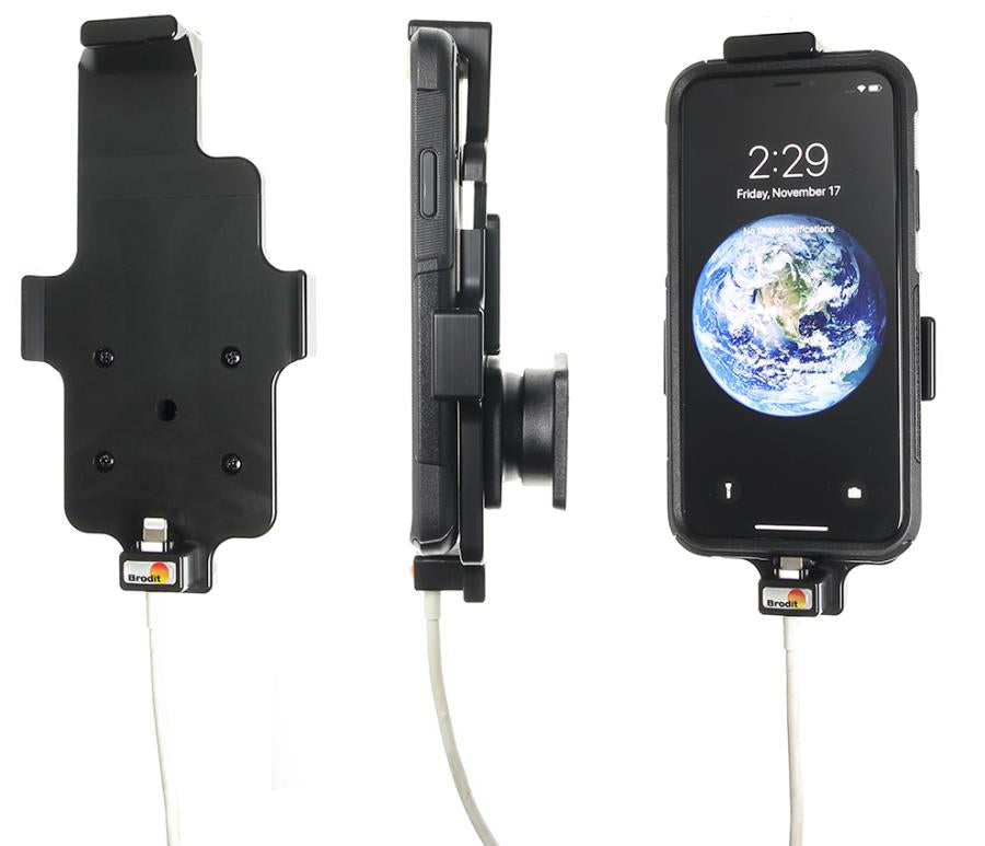 Brodit Auto-Halterung – Schraubbefestigung, bis 78 mm, für iPhone X, iPhone Xs, Schwarz