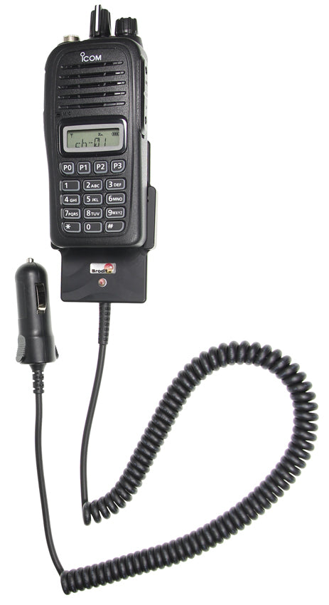 Brodit Aktive Halterung mit Zigarettenanzünder-Ladegerät, für ICOM IC-F1000, IC-F1000S, IC-F1000T u. a.