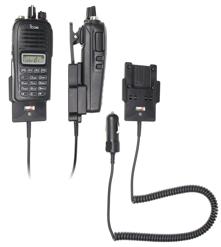 Brodit Aktive Halterung mit Zigarettenanzünder-Ladegerät, für ICOM IC-F1000, IC-F1000S, IC-F1000T u. a.