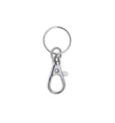 GLOREX Schlüsselring – mit Karabiner, Silber, Ø 25 mm