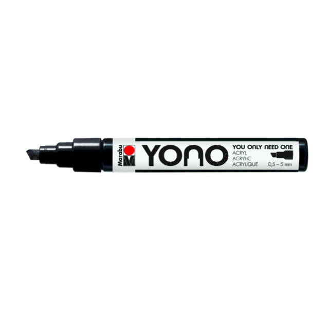 Marabu YONO Acrylmarker – 0,5–5 mm – Schwarz – für Leinwand, Stoff und Glas