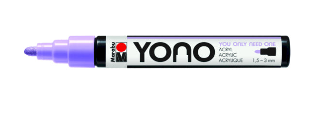 Marabu YONO – Acrylmarker, 1,5–3 mm, Hellviolett, 1 Stück, Wasserfest