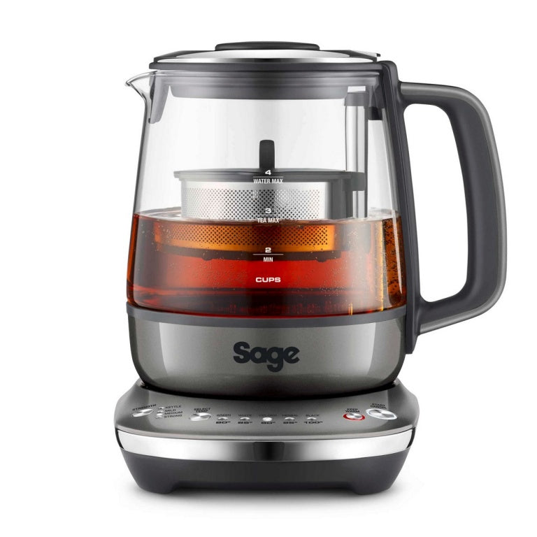 Sage Tea Maker Compact – Tee- & Wasserkocher, 1,0 l, 5 Temperaturstufen, 1600 W, Glas, Grau, Warmhalten