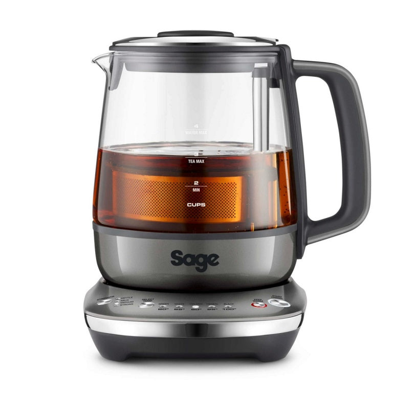 Sage Tea Maker Compact – Tee- & Wasserkocher, 1,0 l, 5 Temperaturstufen, 1600 W, Glas, Grau, Warmhalten