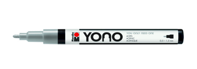 Marabu YONO Acrylmarker – 0,5–1,5 mm – grau – für Kanvas, Stoff und Metall