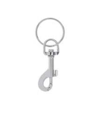 GLOREX Schlüsselring – mit Karabiner, Silber, Ø 30 mm