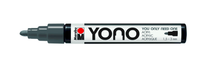 Marabu YONO Acrylmarker – 1,5–3 mm – Dunkelgrau – für Glas