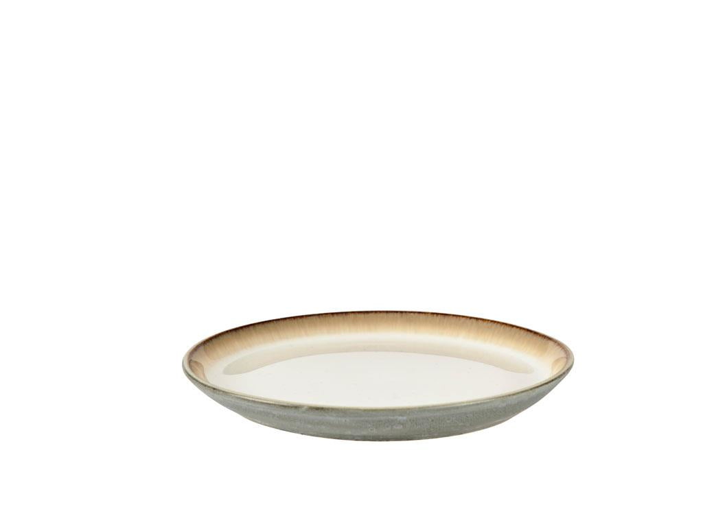 BITZ Speiseteller – 6er Set, Ø 17 cm, Steinzeug, Grau/Creme, spülmaschinenfest, mikrowellenfest