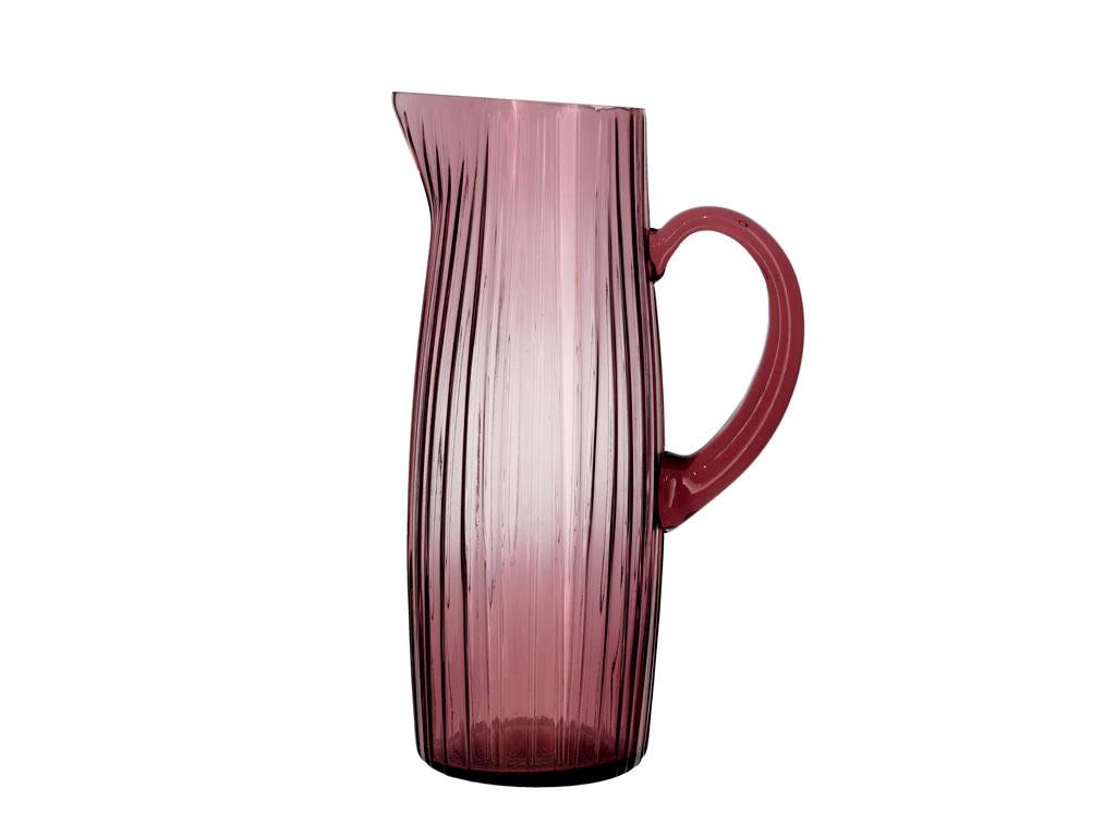 BITZ Karaffe – 1,2 l, Ø 9,6 cm, H 25,0 cm, Glas, Rosa, spülmaschinenfest, mikrowellengeeignet