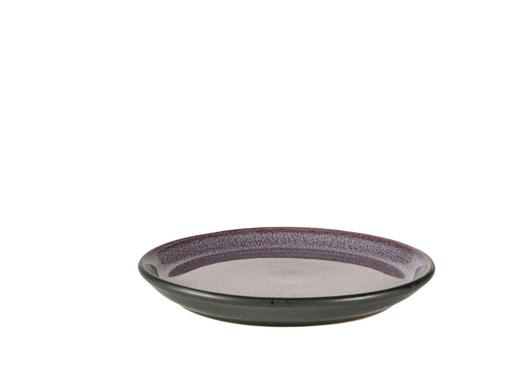 BITZ Frühstücks- & Dessertteller – 6er Set, Ø 17 cm, Steinzeug, Schwarz/Violett, spülmaschinenfest