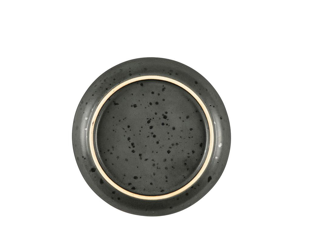 BITZ Speiseteller – 6er Set, Ø 17 cm, Steinzeug, Schwarz/Grün, spülmaschinenfest, mikrowellengeeignet