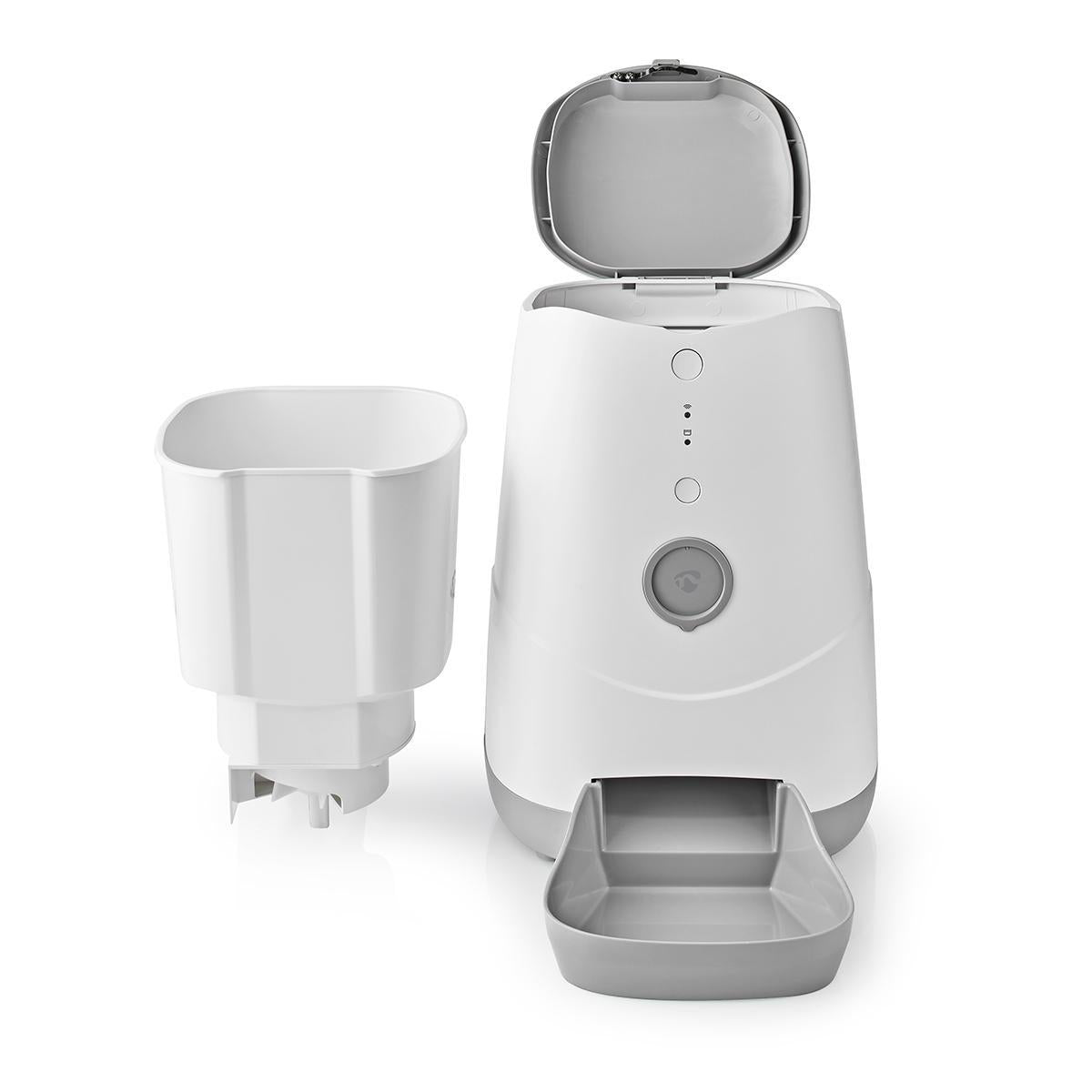 Nedis SmartLife – Zubehör – Futterspender, WLAN, 3,7 l – für Hunde und Katzen, Weiss/Grau