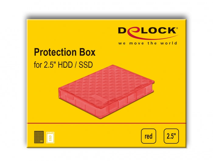 DeLOCK Schutzbox – 1× 2,5" HDD/SSD, Kunststoff, 80 × 105 × 15 mm