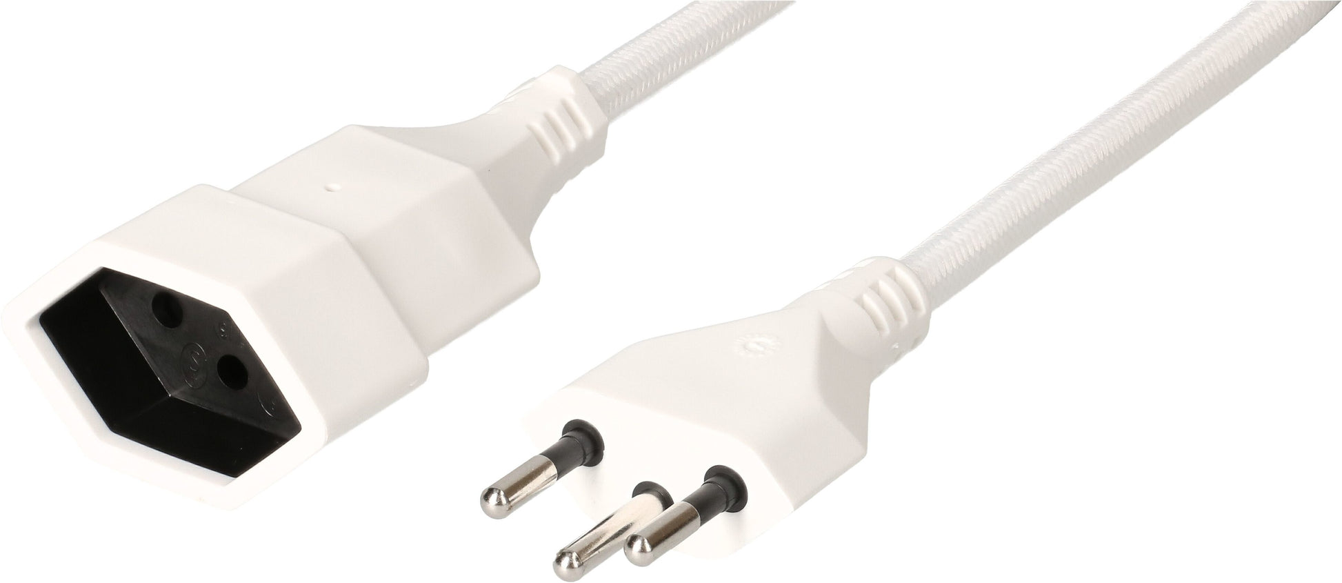 MaxTex Verlängerungskabel – T13–T12, 3 m, 1×1 mm², Weiss