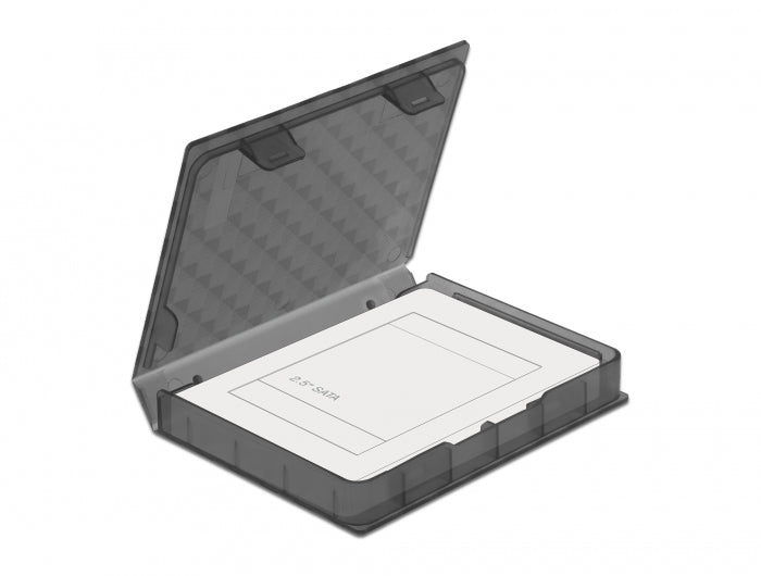 Delock Schutzbox für 2,5" HDD/SSD – Grau, Kunststoff