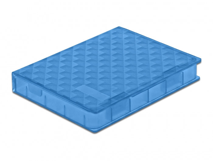 DeLOCK Schutzbox für 2,5" HDD/SSD – 1× HDD, Kunststoff, 80 × 105 × 15 mm, Blau