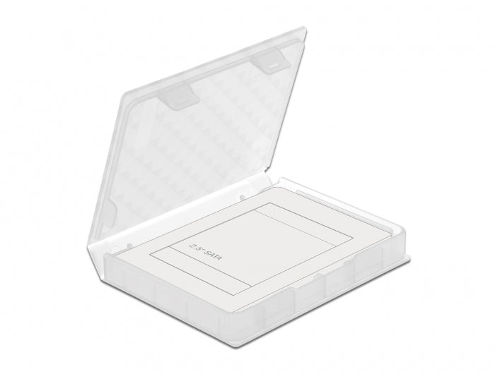 DeLOCK Schutzbox – 1× 2,5" HDD, Kunststoff, 80 × 105 × 15 mm, Transparent