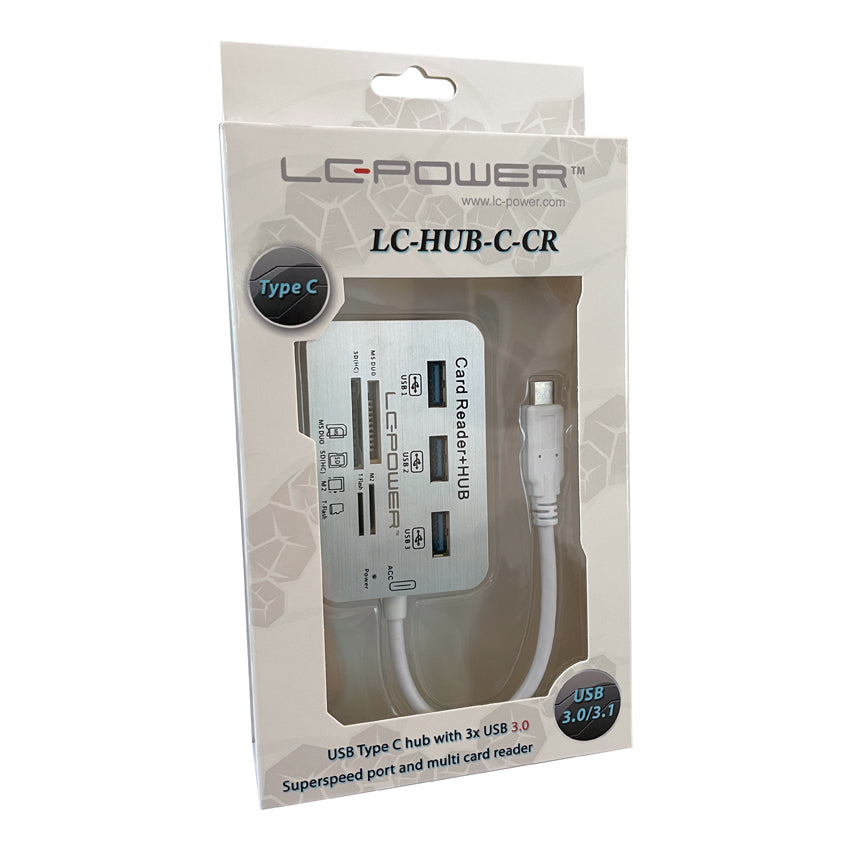 LC-Power LC-HUB-C-CR USB-Hub – USB-C, 3× USB-A, SD/microSD