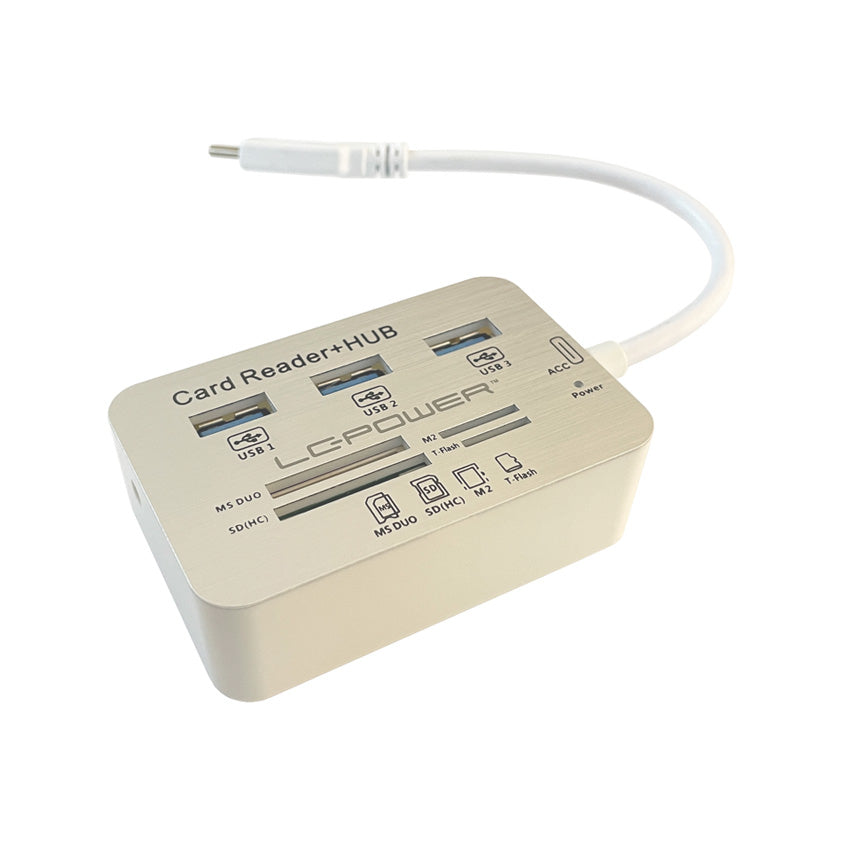 LC-Power LC-HUB-C-CR USB-Hub – USB-C, 3× USB-A, SD/microSD