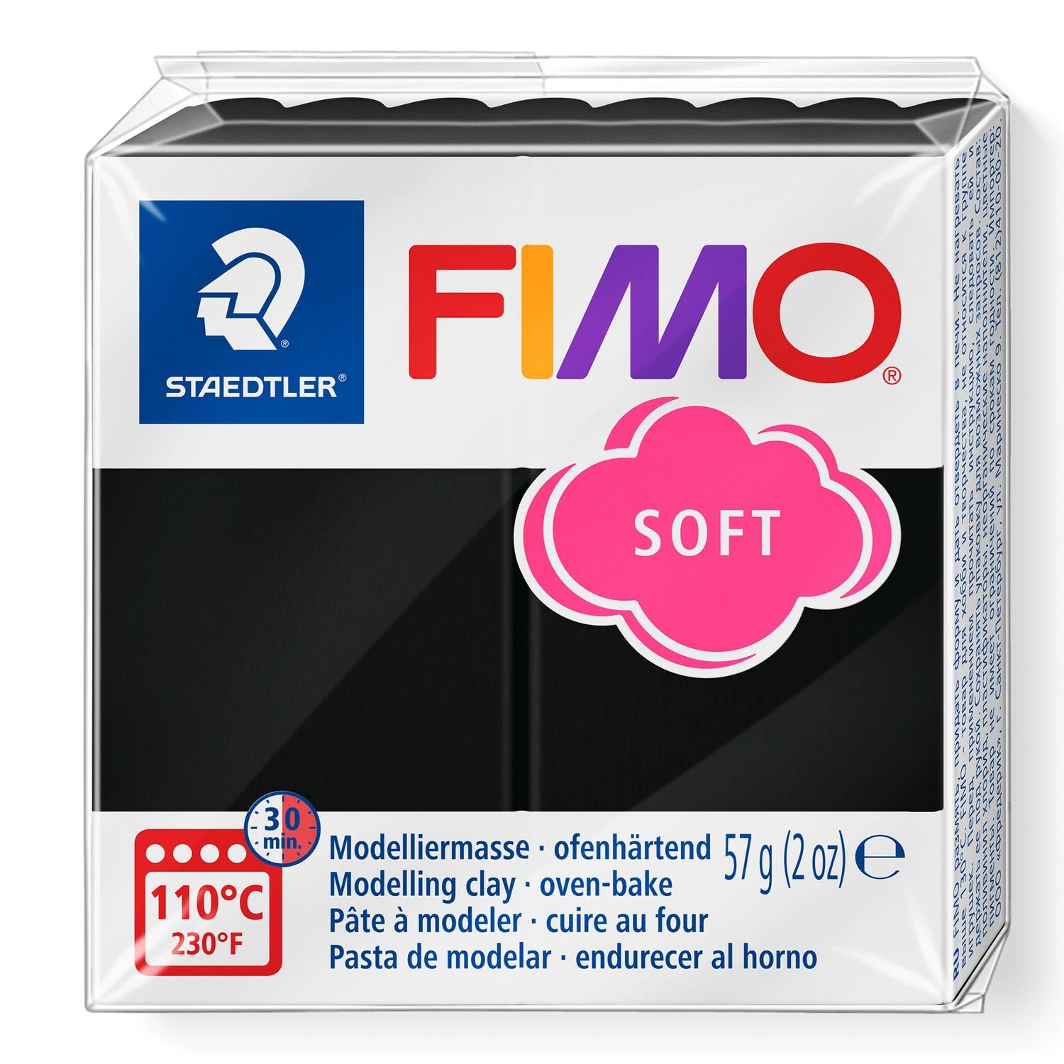 Staedtler Modelliermasse (ofenhärtend, 110 °C, 30 min), Schwarz, 57 g, 1 Stk.