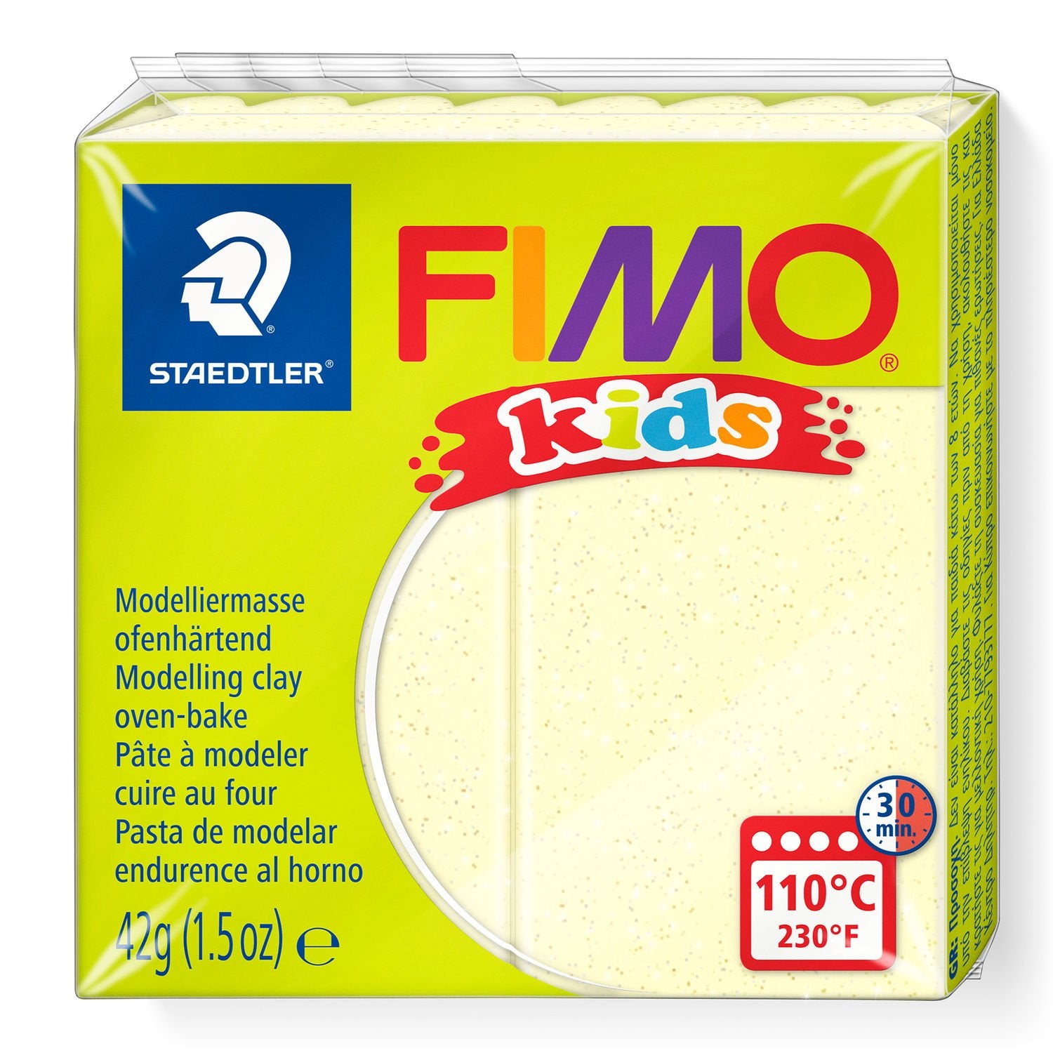 Staedtler Modelliermasse (ofenhärtend), Kids, Gelb, Perlglanz, 110 °C, 30 min, 42 g, 1 Stk., CE, 8030-106