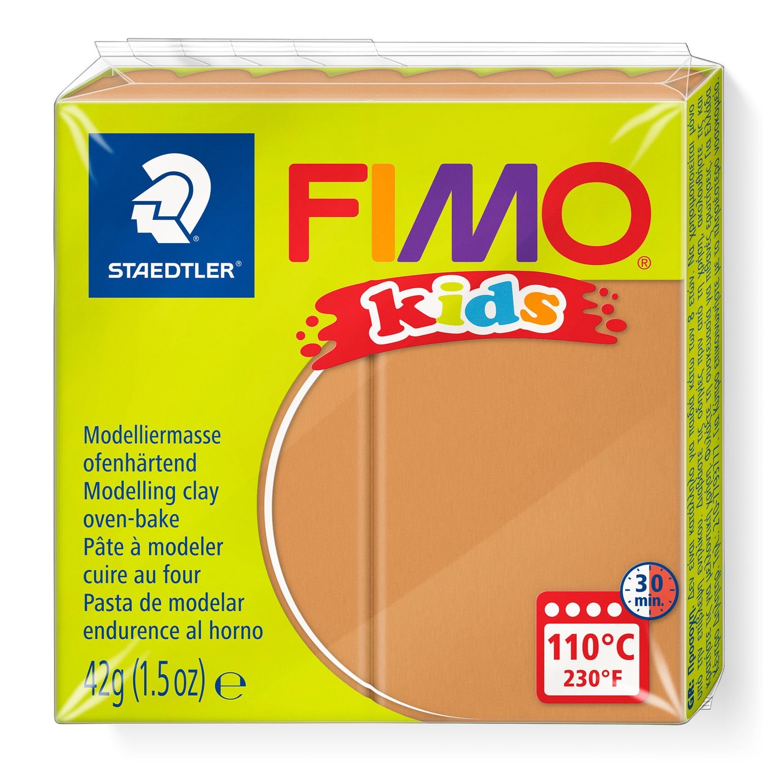 Staedtler Modelliermasse, Kids, Braun, ofenhärtend (110 °C, 30 min), 42 g, 1 Stk., CE