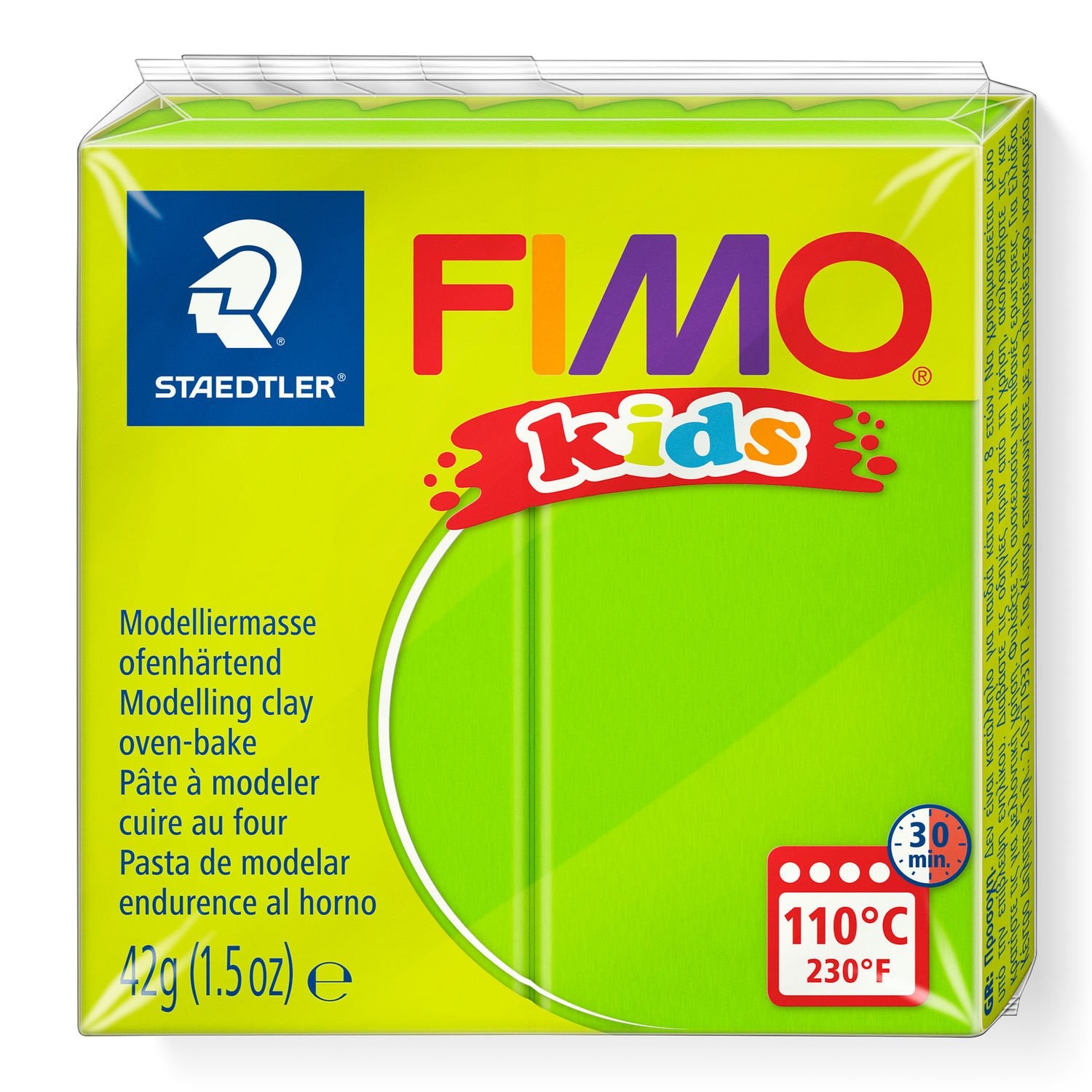 Staedtler Modelliermasse (ofenhärtend), Knete Kids, Hellgrün, 42 g, 1 Stk., CE, 8030-51